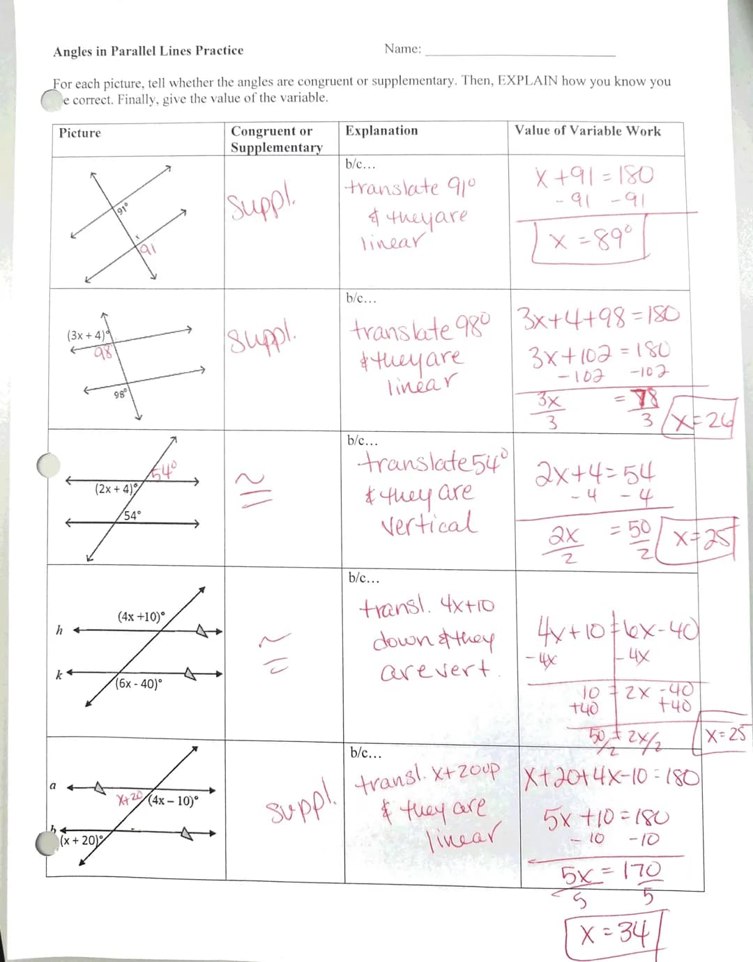 Cool Angles: Transversals, Parallel Lines, and Finding Missing Measures