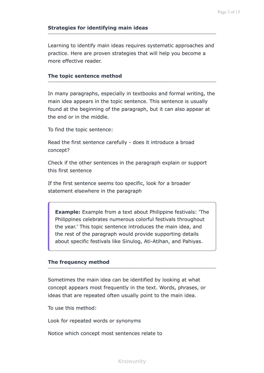 Reading comprehension: Main ideas and supporting details
Master identifying main ideas and supporting
details in texts
What you will learn
I