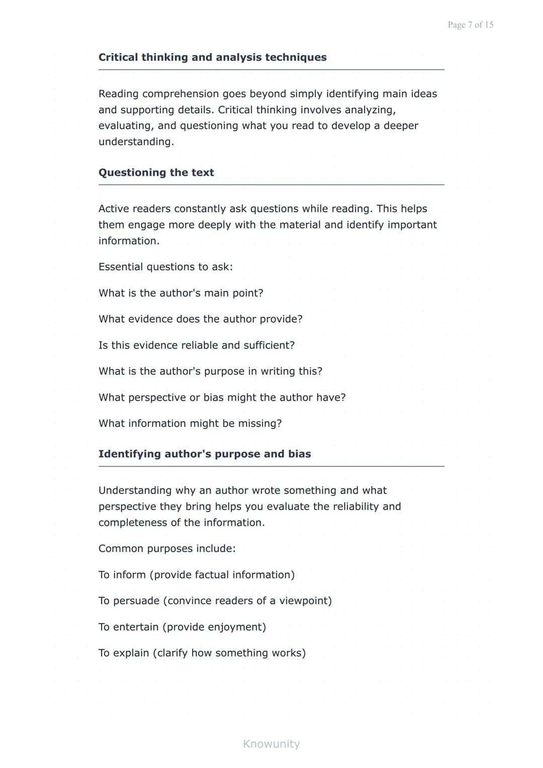 Reading comprehension: Main ideas and supporting details
Master identifying main ideas and supporting
details in texts
What you will learn
I