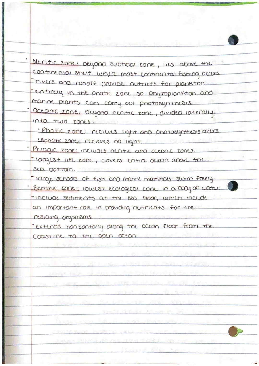 1009/
Unit 1: Marine Environments.
#marine zones.
•Environments - combination of physical, chemical,
and biotic factors that act upon an org