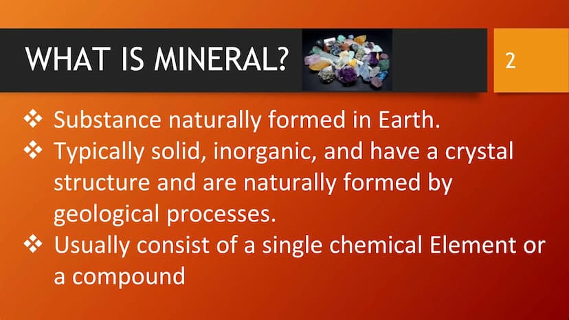 SHS Core Subject: EARTH and LIFE SCIENCE
LESSON 3
MINERALS
Identify common rock-forming minerals using their physical and chemical propertie