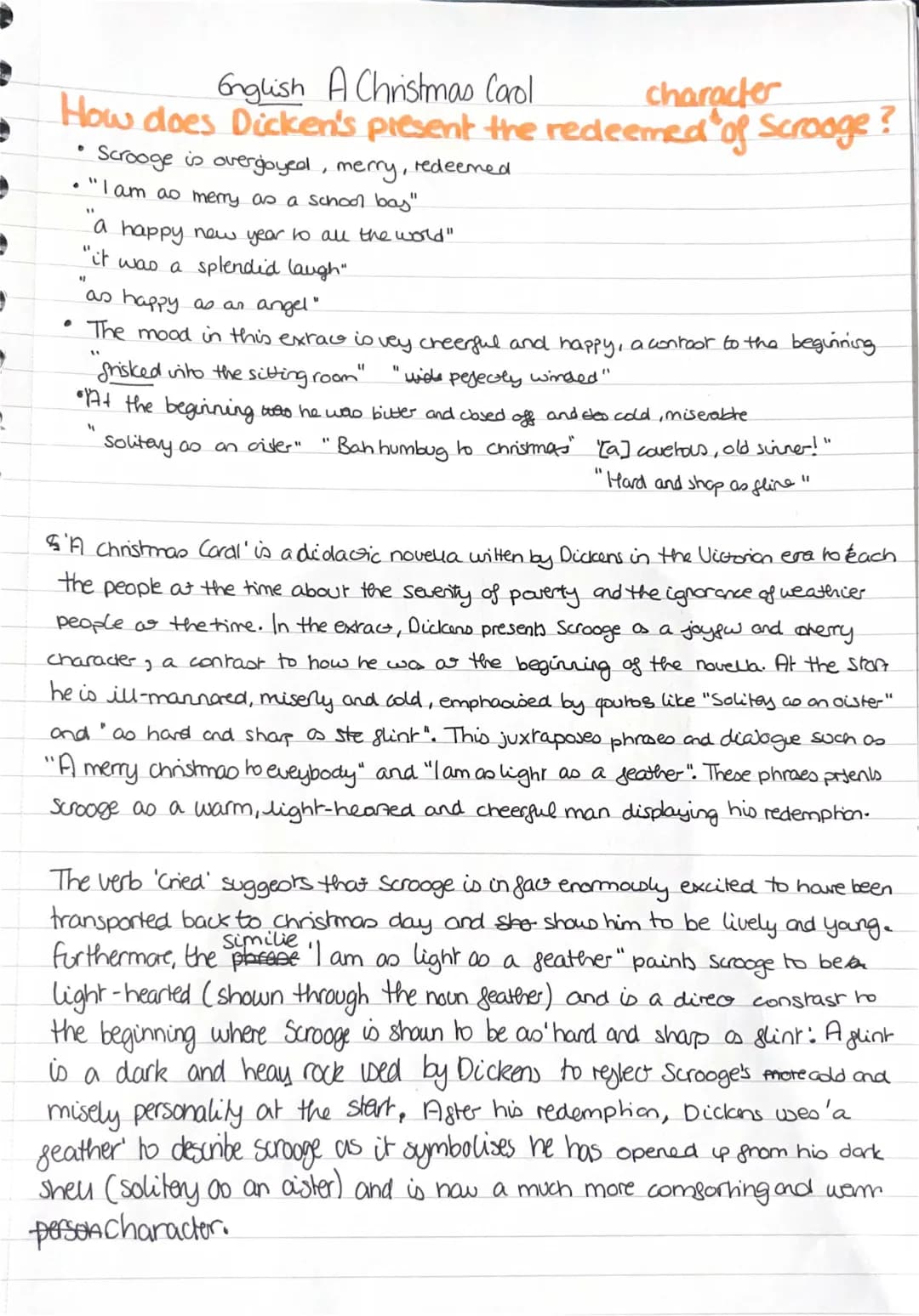 A Christmas Carol Grade 9 Essay on Scrooge's Redemption