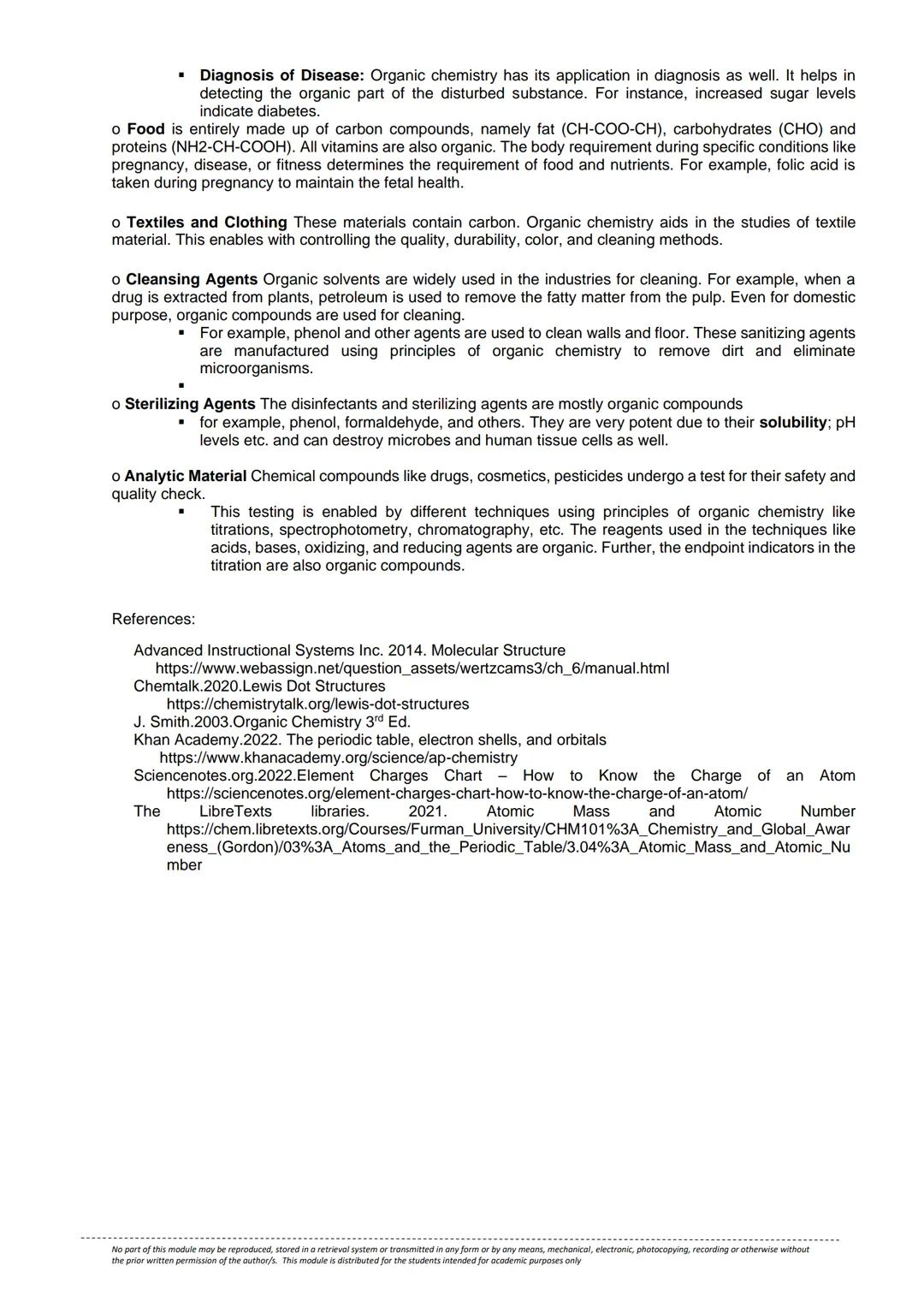 Chapter 1: Introduction to Chemistry
and Organic Chemistry
Objectives: After completion of the lesson, the students shall be able to:
1. Gai