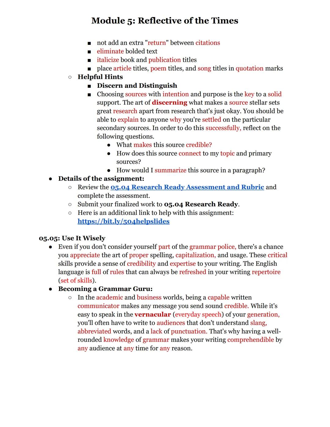 Module 5: Reflective of the Times
In this module, you will learn how authors use verse (poetry) to share their unique
insight and reactions 