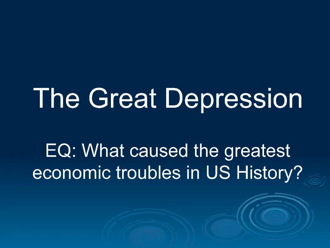 The Great Depression