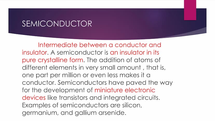 INSULATORS and
CONDUCTORS
METALS AND NON-METALS 8 INSULATOR
A material that resists the flow
of charges. Rubber, plastic, mica,
paper, glass