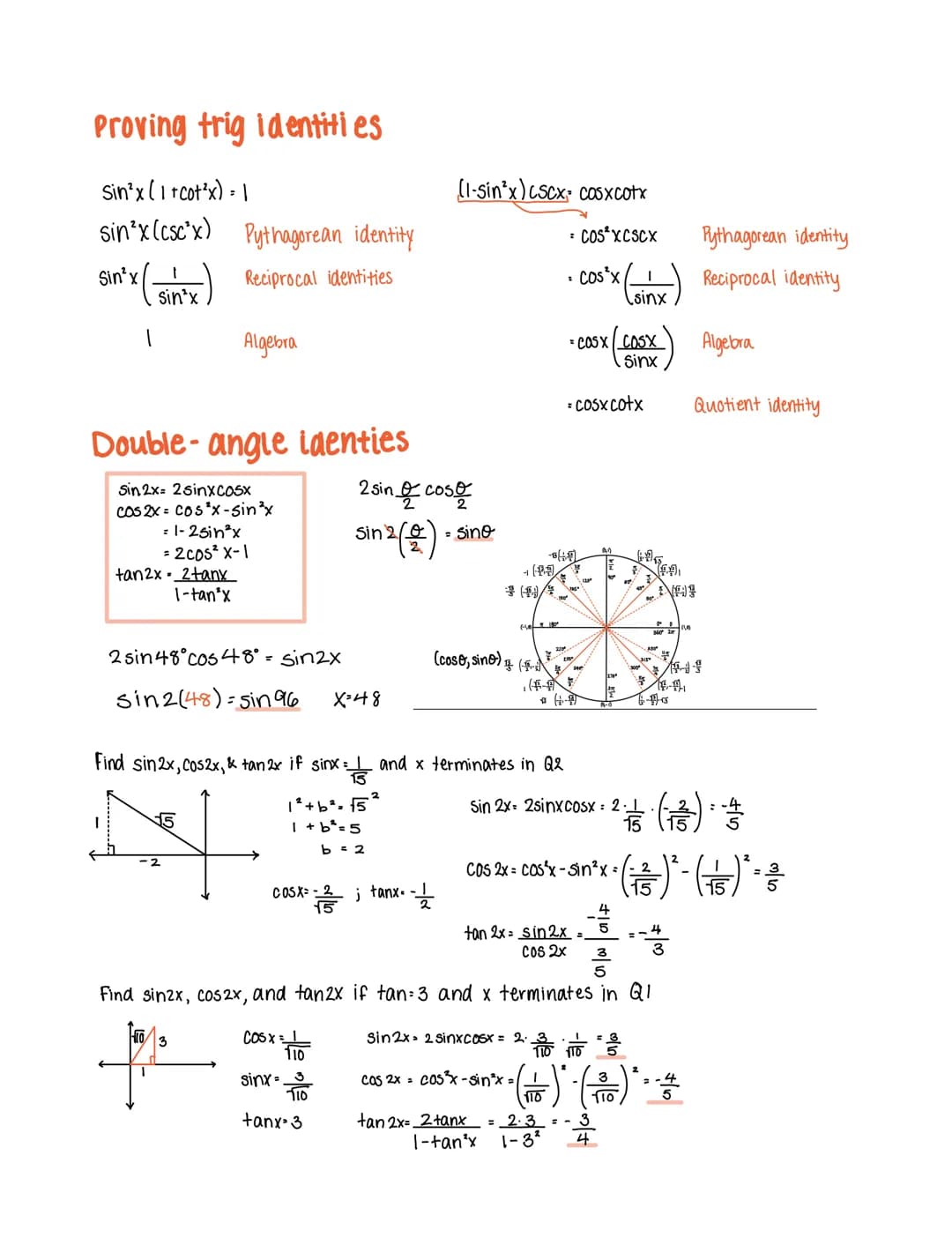 Simplifying trig. expressions
Reciprocal identities
sinu = 1
CSC U
cscu 1
sinu
Secx
tanx CSCX
Cosu
sec u
secu I
Odd/Even function identies
s