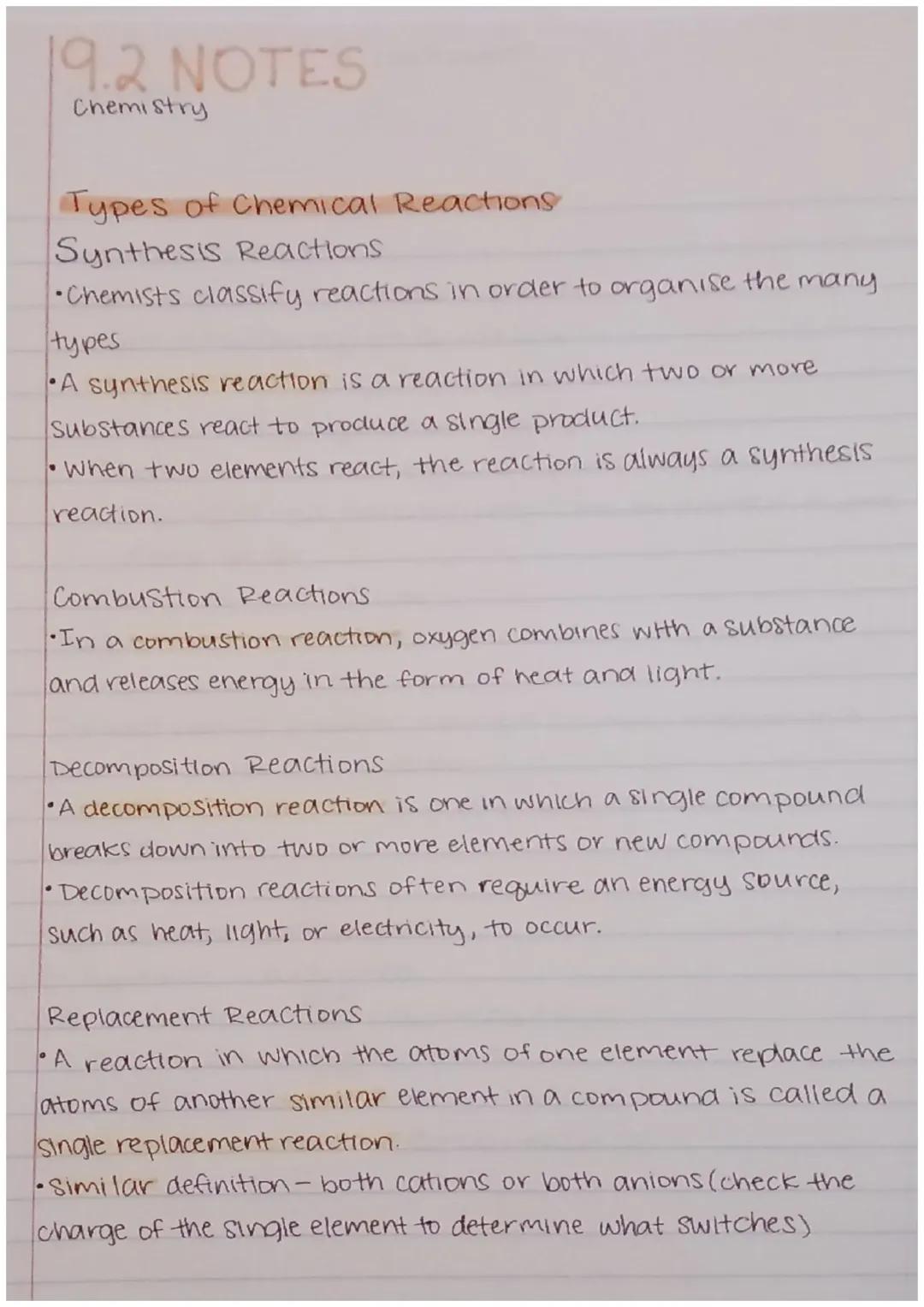 Types of Chemical Reactions for Class 10: Easy Examples & Fun Worksheets