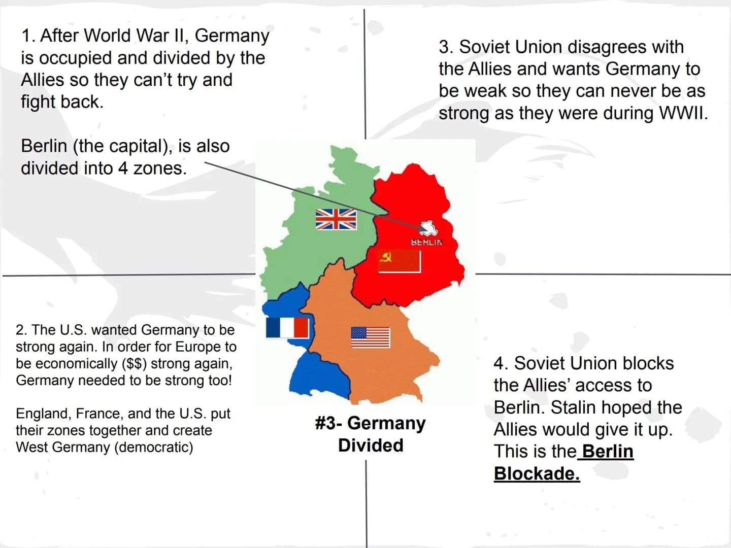 COLD WAR
(1945-1991) What is it all about?
United States vs. Soviet Union
COLD WAR-state of high tension between
these two countries. They d