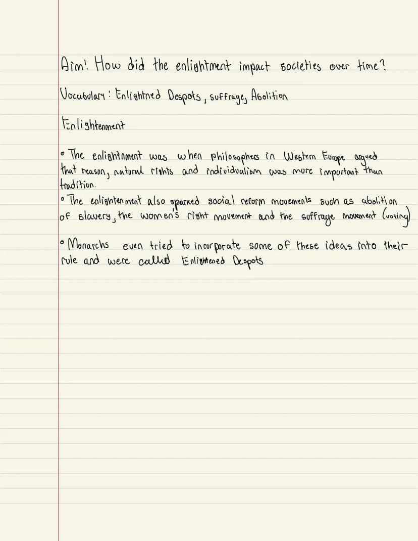 Unit 5: Revolutions (1750-1900) Aim: How do enlightenment thinkers influence our lives today?
Vocabulary: Enlightenment, Scientific Revoluti