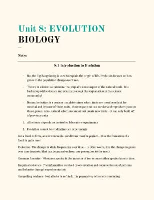 Know Biology: Evolution Notes  thumbnail
