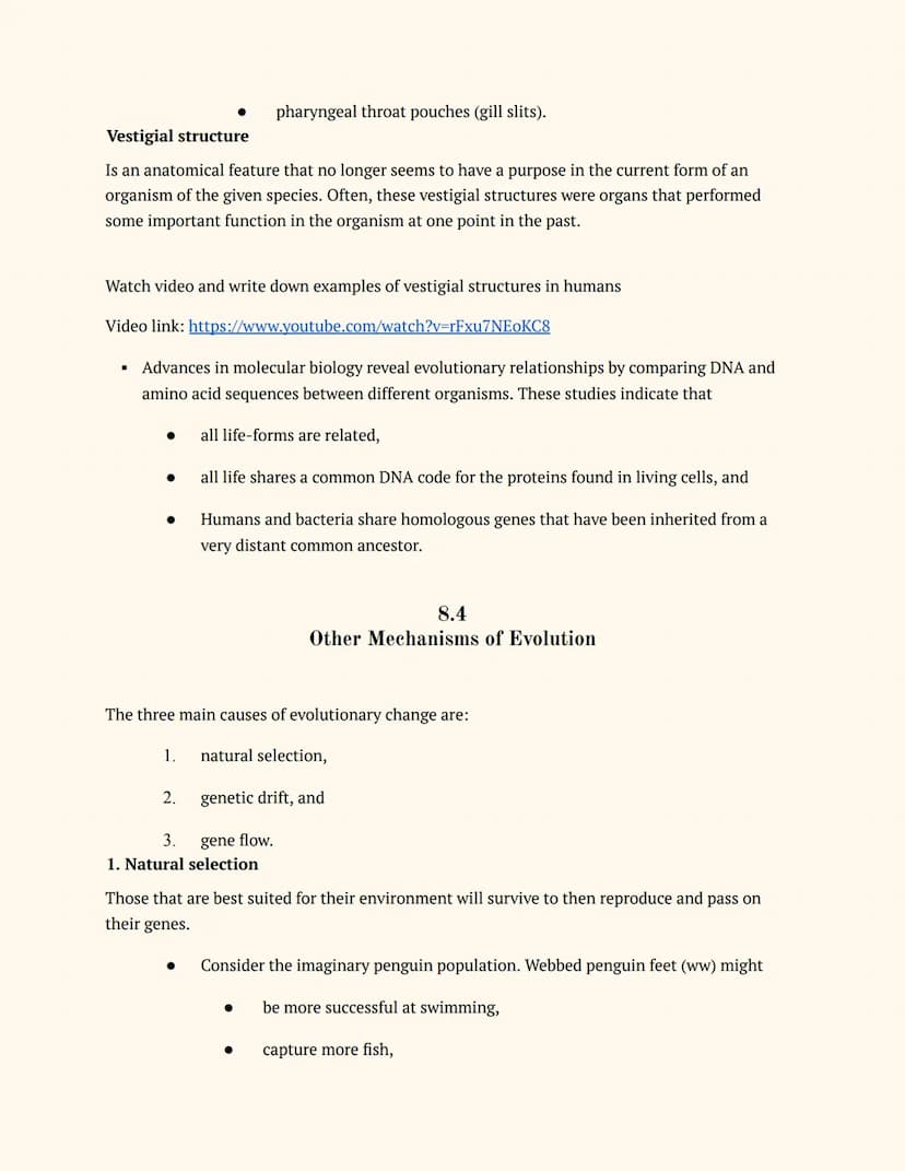 Unit 8: EVOLUTION
BIOLOGY
Notes
8.1 Introduction to Evolution
No, the Big Bang theory is used to explain the origin of life. Evolution focus