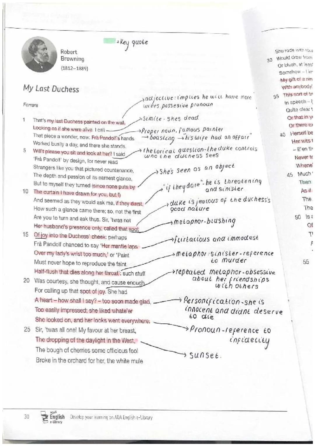 My Last Duchess Analysis Notes & PDF | Power and Conflict Poetry