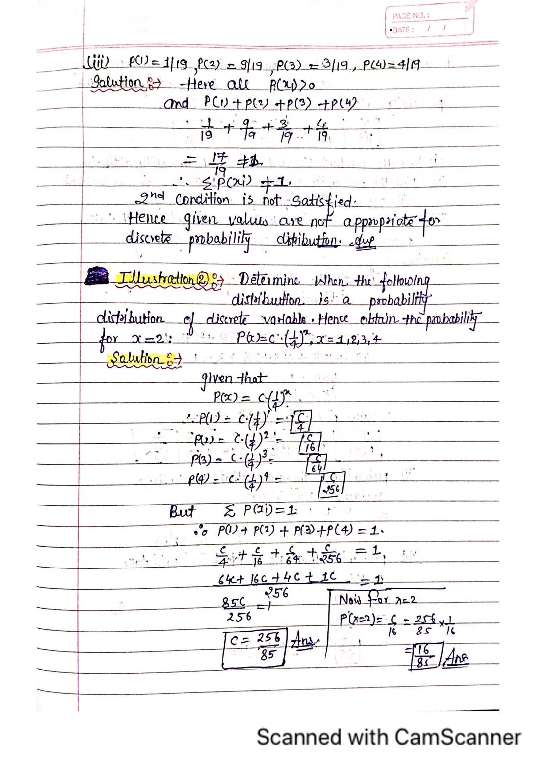 Chap-3 Random Variable and discrete
Probability Distribution
PAGE NO.:
DATE: 1
•Random: Variables "The function which transforms
the possibl