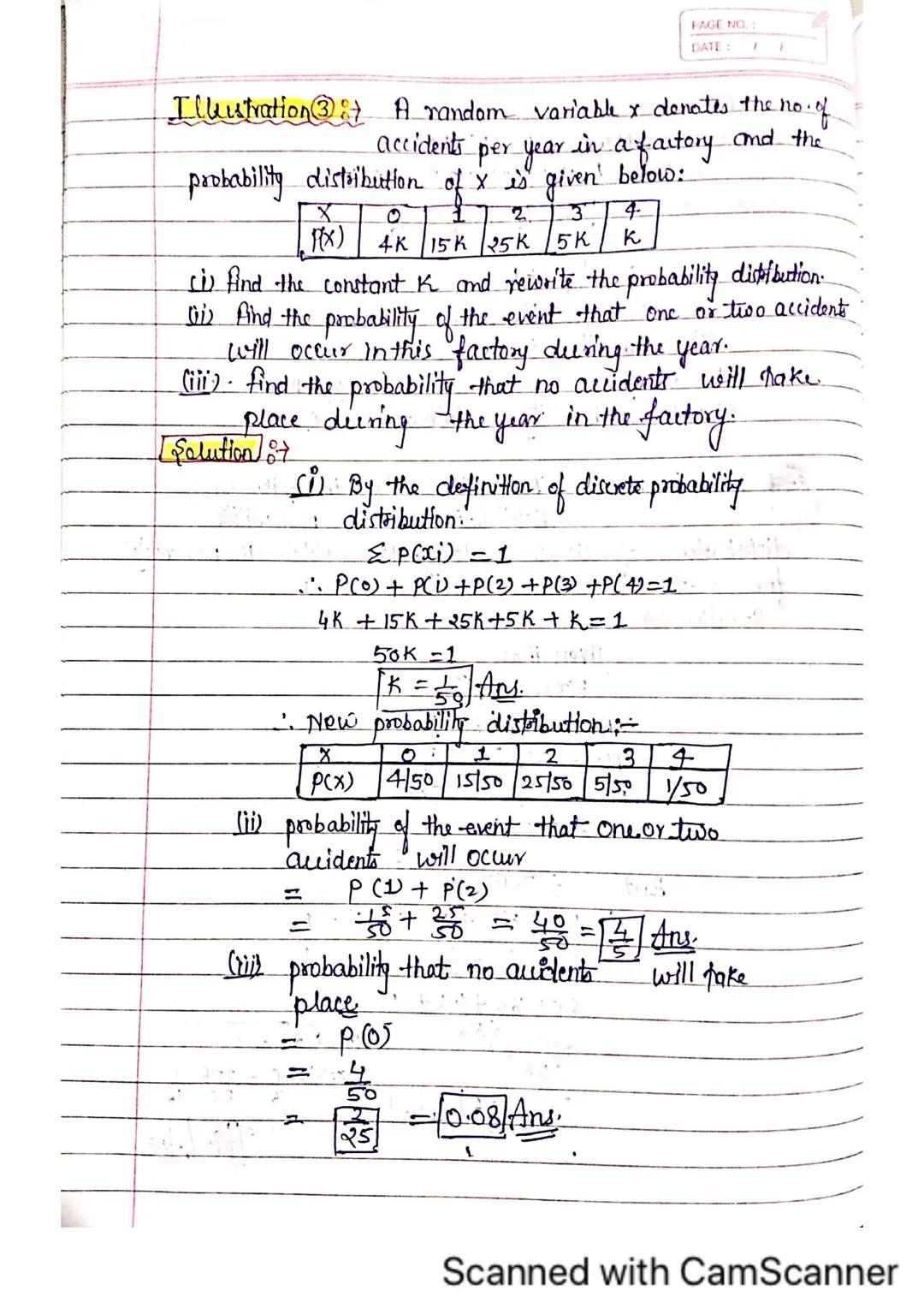 Chap-3 Random Variable and discrete
Probability Distribution
PAGE NO.:
DATE: 1
•Random: Variables "The function which transforms
the possibl