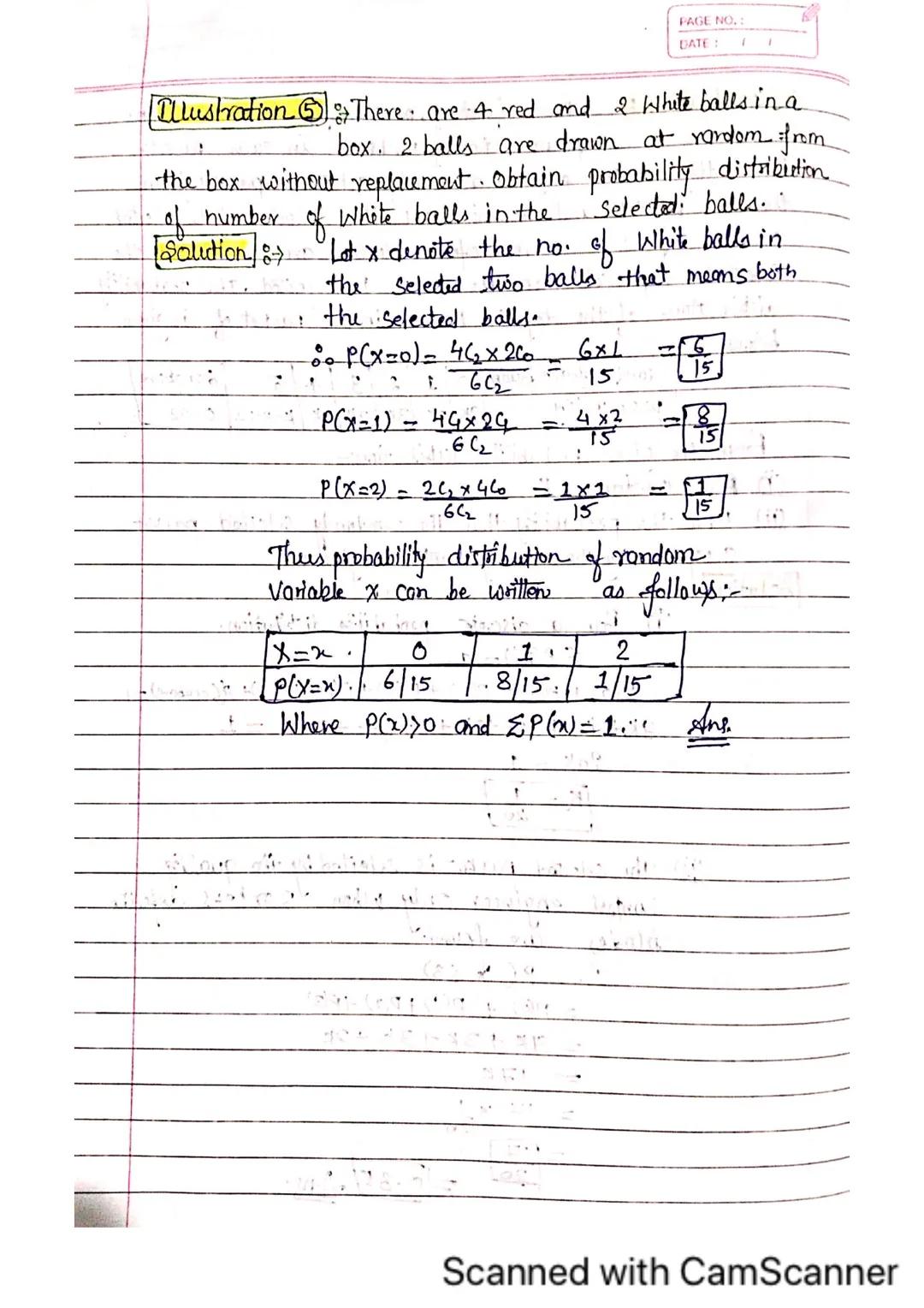 Chap-3 Random Variable and discrete
Probability Distribution
PAGE NO.:
DATE: 1
•Random: Variables "The function which transforms
the possibl