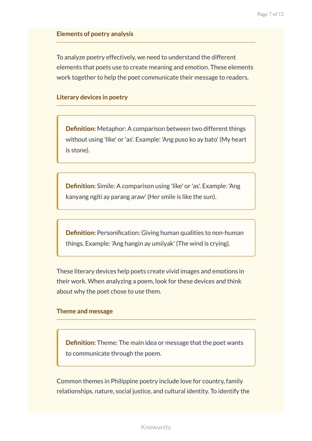 Philippine Literature: Poetry Types and Analysis for Grade 7
Understanding different types of poetry and how to
analyze them
What You Will L