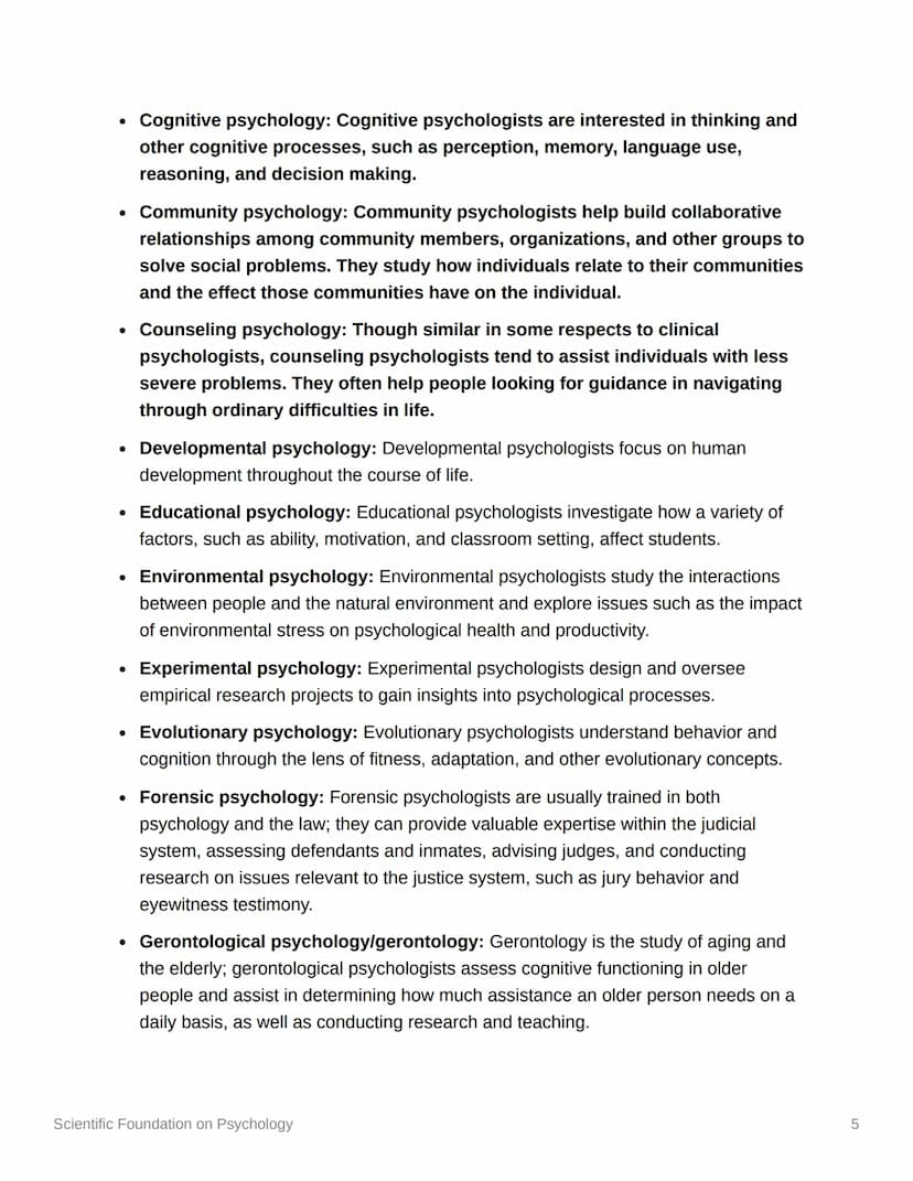 
<p>Psychology as a scientific discipline aims to understand individuals and groups by establishing general principles and researching speci