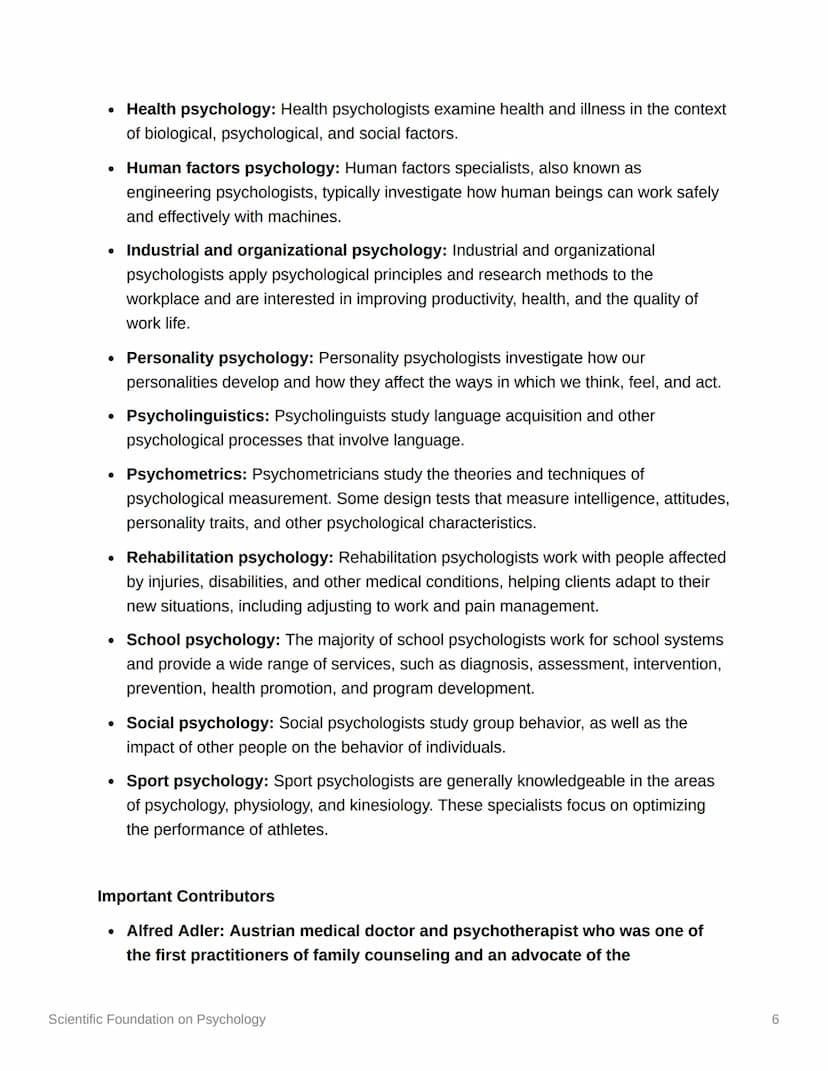 
<p>Psychology as a scientific discipline aims to understand individuals and groups by establishing general principles and researching speci