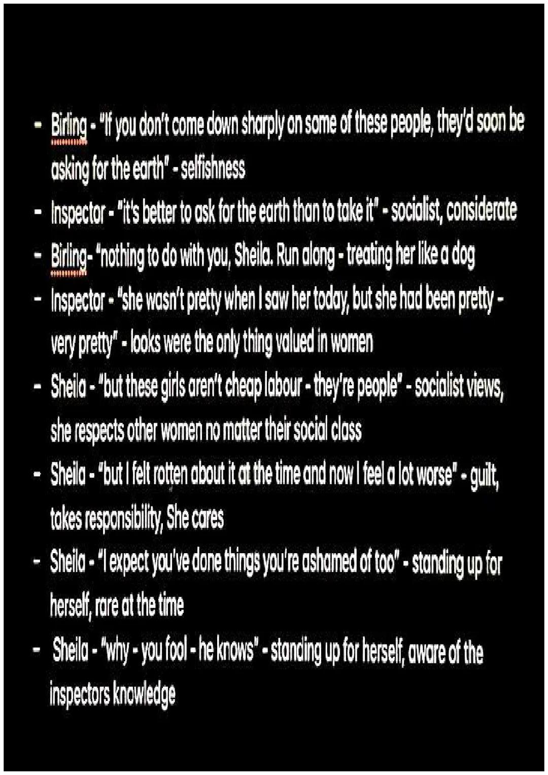 An inspector Calls - Act one - Key quotes