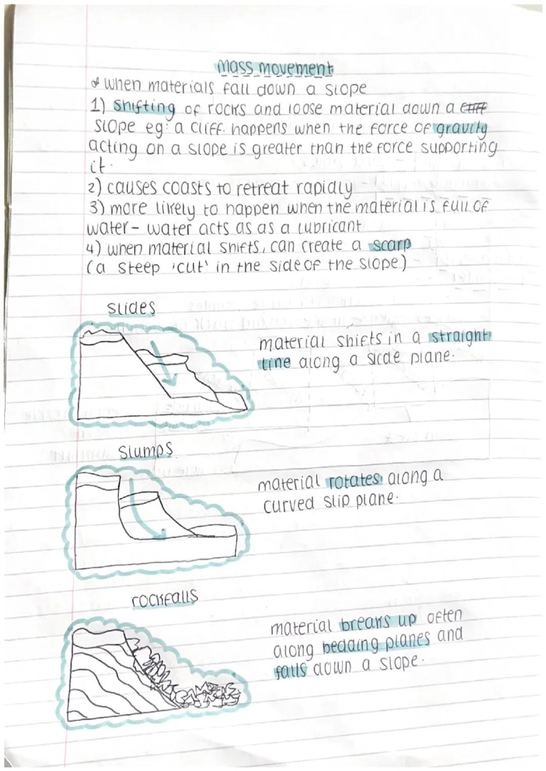 # destructive and constructive
waves
1) when wind blows over the surface of the sea, creates
waves
↑ fetch wave power
2) storms can create s
