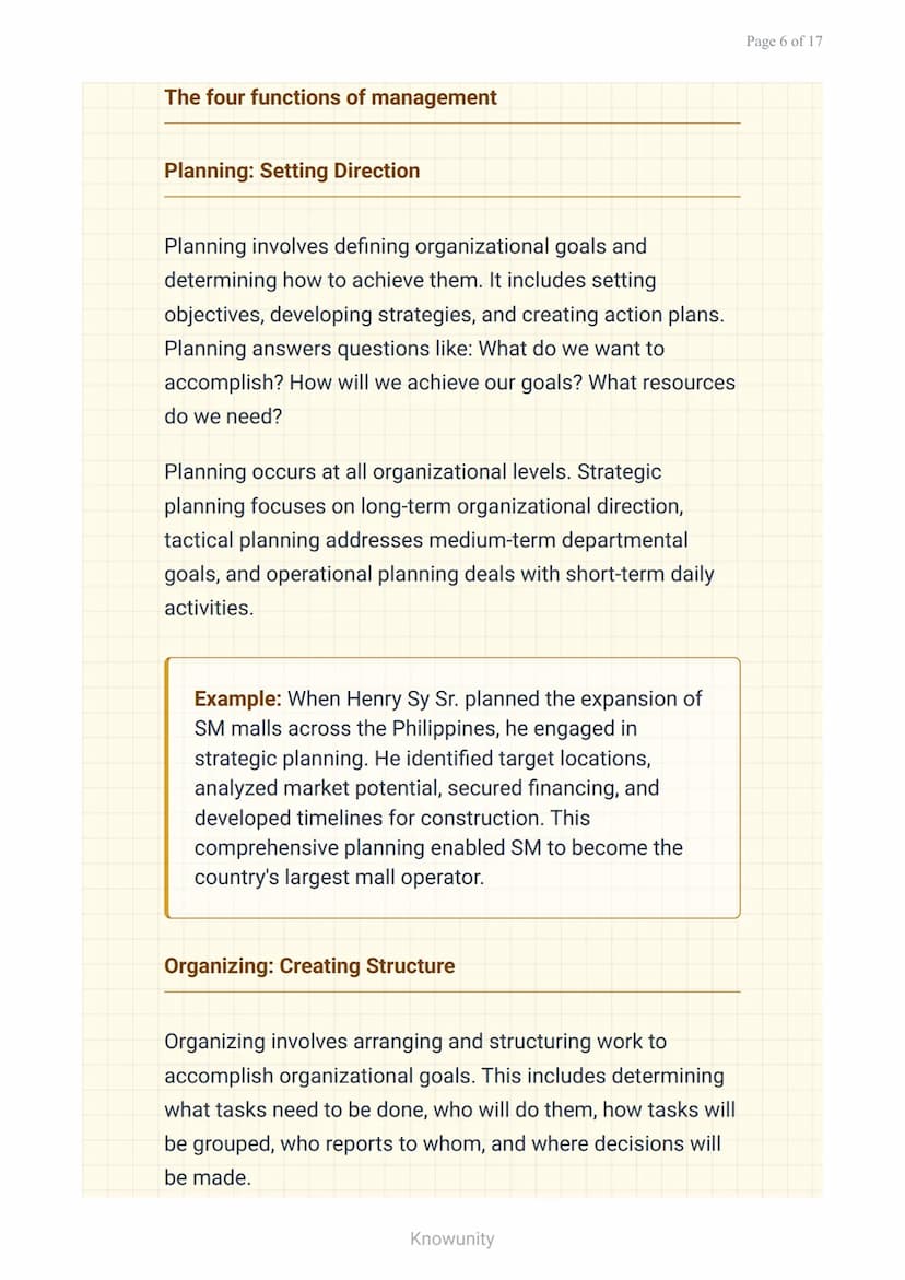 Introduction to Organizations and Management: Role of
Managers
Understanding organizations, management
roles, and hierarchical levels
What Y
