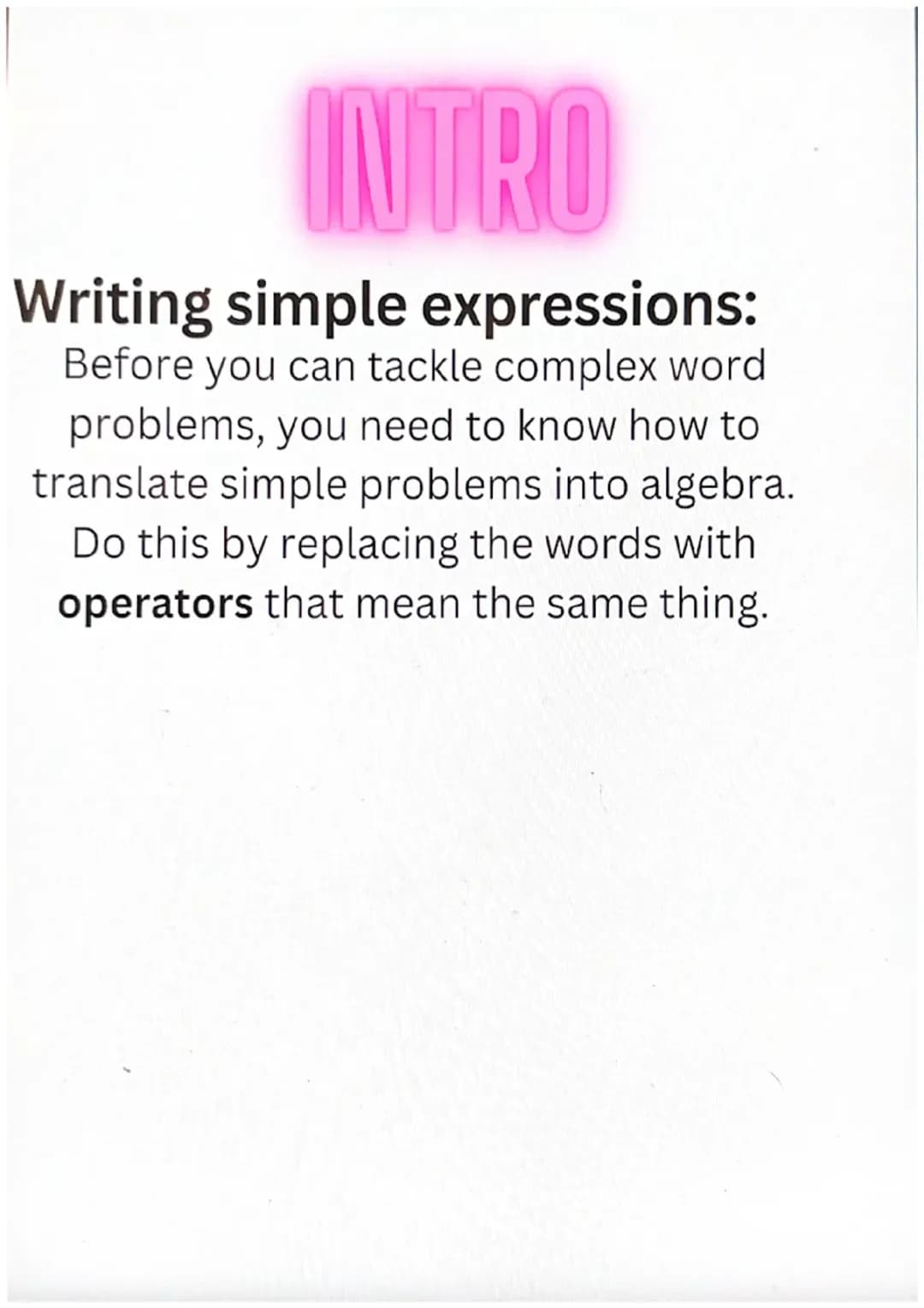 Learn to Write Algebra Expressions with Variables and Use Parentheses