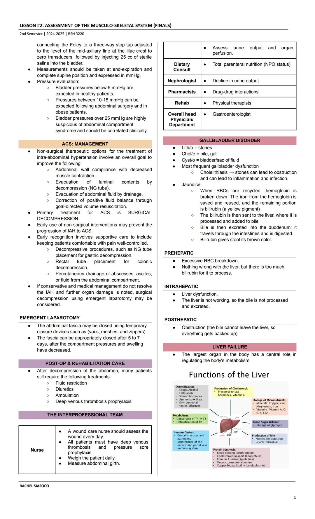 METABOLIC-GASTROINTESTINAL & LIVER ALTERATIONS
1st Semester 2025-2026 | MEDICAL SURGICAL NURSING
ASSESSMENT
Subjective
• Nursing history (pa