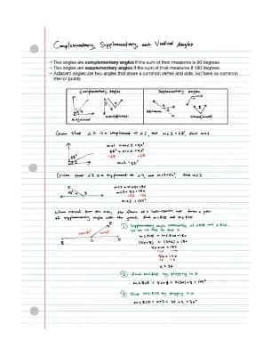 Know Math 7 | Complementary, Supplementary, and Vertical Angles Notes thumbnail