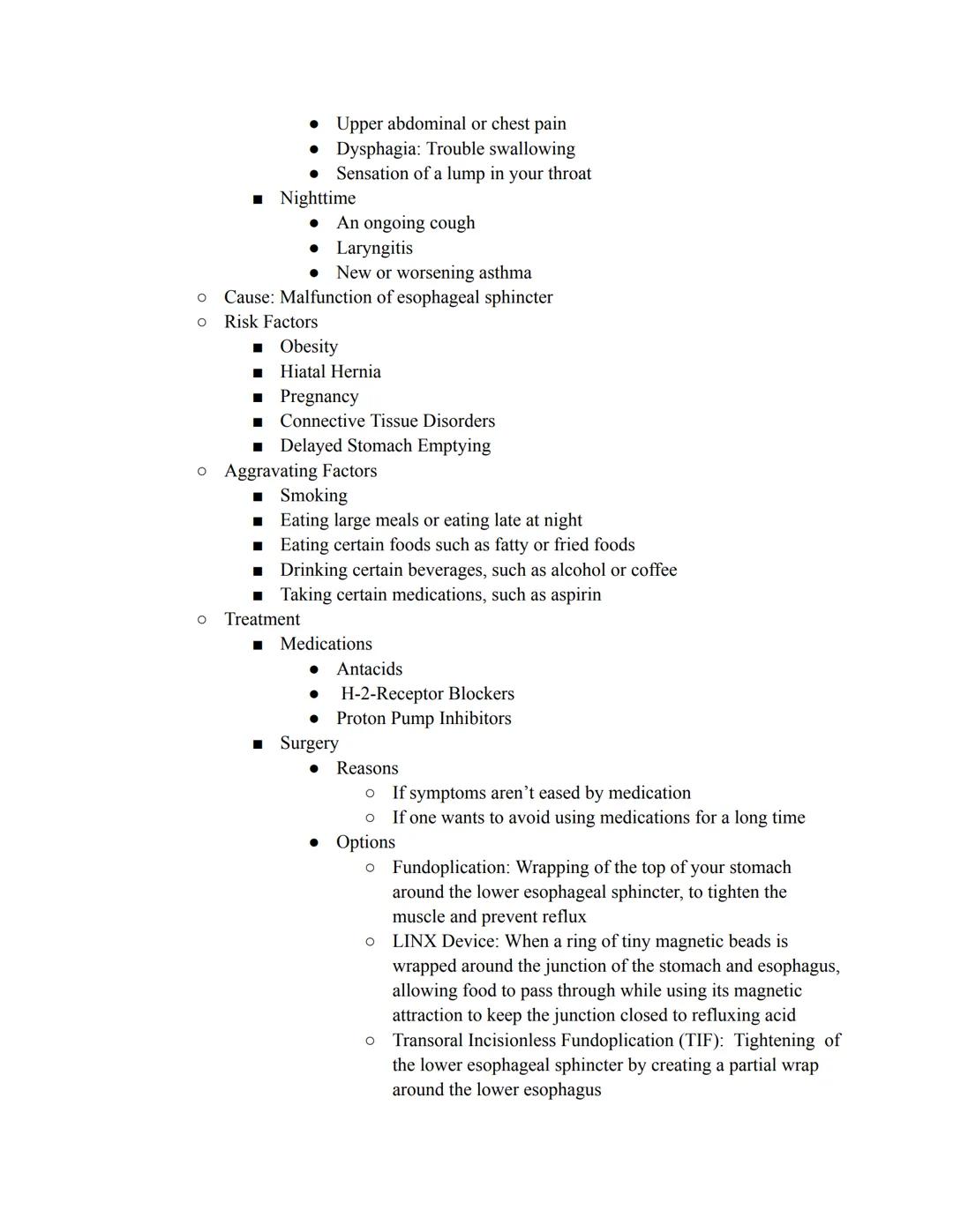 Homeostatic Disorders of the Digestive System
Hiatal Hernia
o When the upper part of your stomach bulges through the diaphragm
O
Symptoms
O
