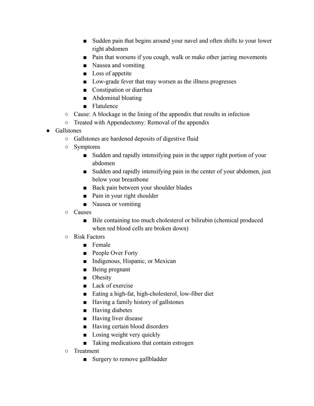 Homeostatic Disorders of the Digestive System
Hiatal Hernia
o When the upper part of your stomach bulges through the diaphragm
O
Symptoms
O
