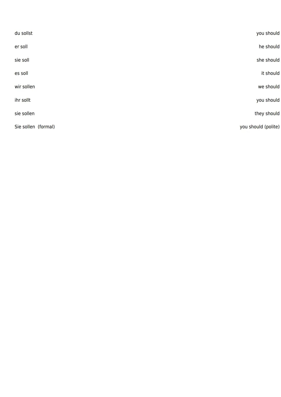 Modal Verb Conjugation
A translation sheet to help you learn all about German Modal Verb Conjugation
ich möchte
du möchtest
er möchte
sie mö