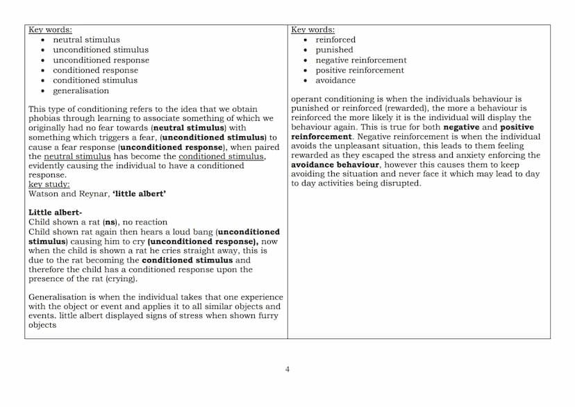 2023 EXAMINATION: PSYCHOPATHOLOGY -
THE BEHAVIOURAL APPROACH TO EXPLAINING PHOBIAS
The two-process model, including classical and operant co