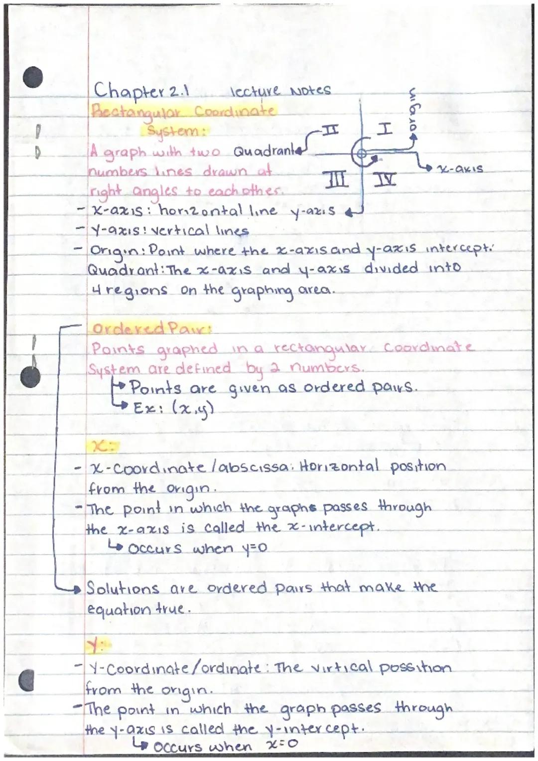 Rectangular coordinate System
