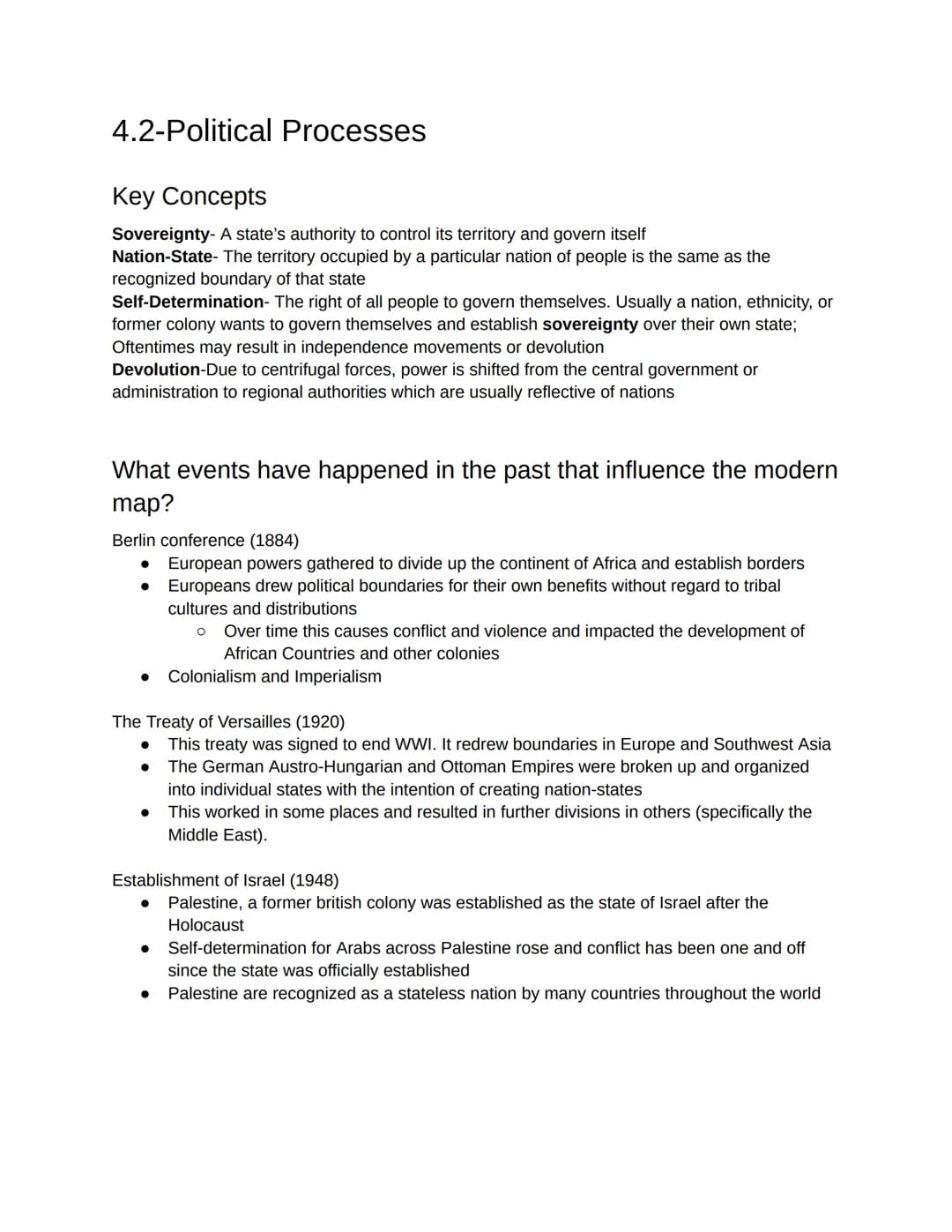 4.1-Intro to Political
How is political space organized: Types of Political Entities
Independent states are the primary building blocks of t