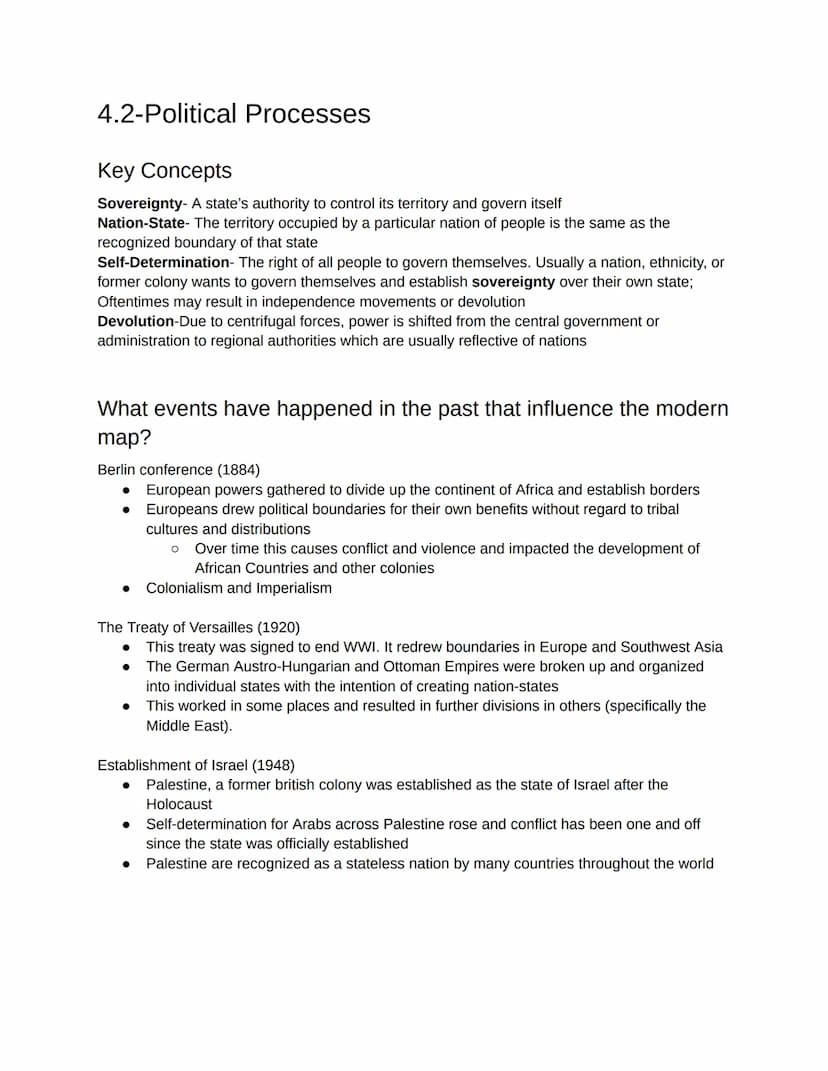 4.1-Intro to Political
How is political space organized: Types of Political Entities
Independent states are the primary building blocks of t