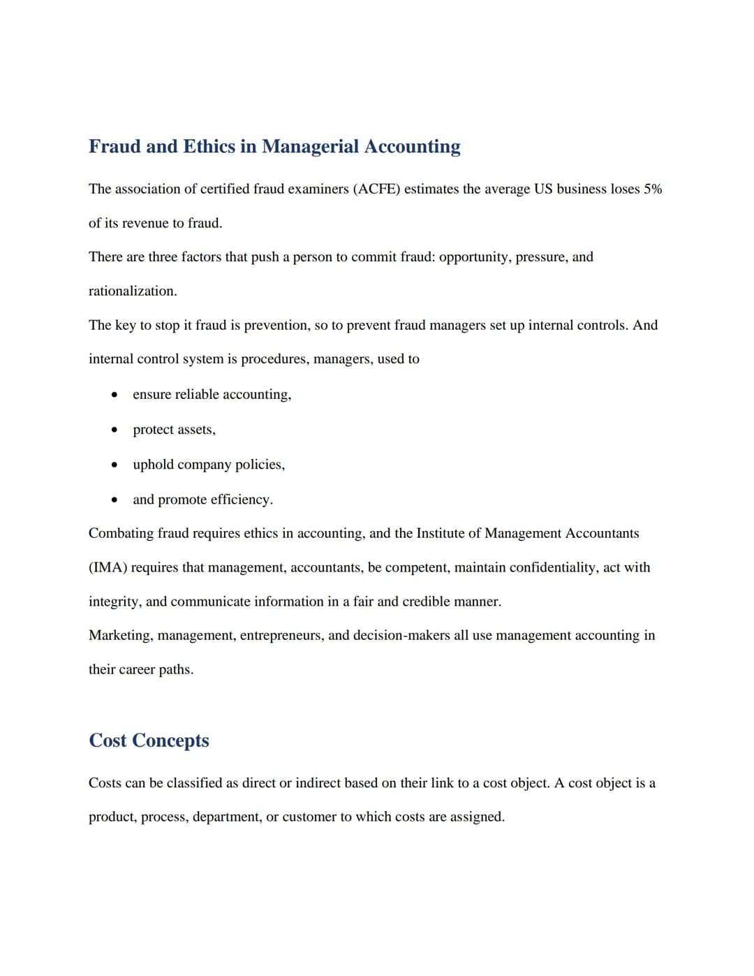 Managerial Accounting Concepts, and Principles
Managerial Accounting Basics
Managerial account to provide financial and financial informatio