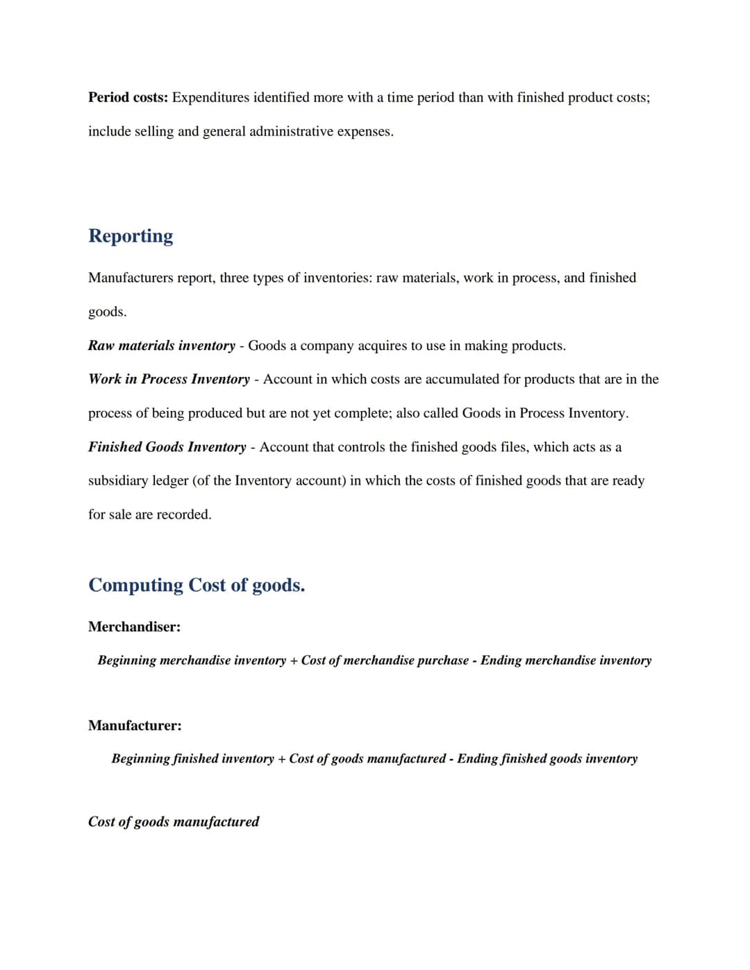 Managerial Accounting Concepts, and Principles
Managerial Accounting Basics
Managerial account to provide financial and financial informatio