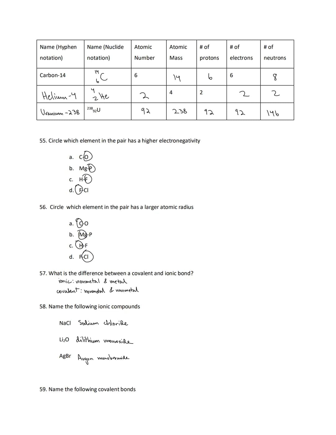 Chemistry Final review
Um
The atomic
symbol for
confusion
1. What's the difference between qualitative and quantitative data? Give 2 example