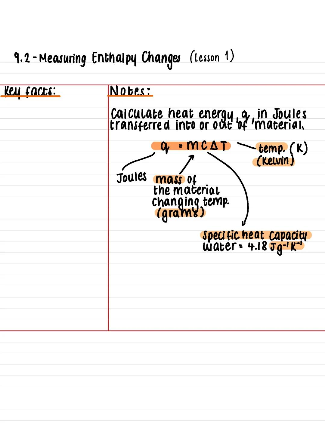 9.2 - Measuring Enthalpy Changes