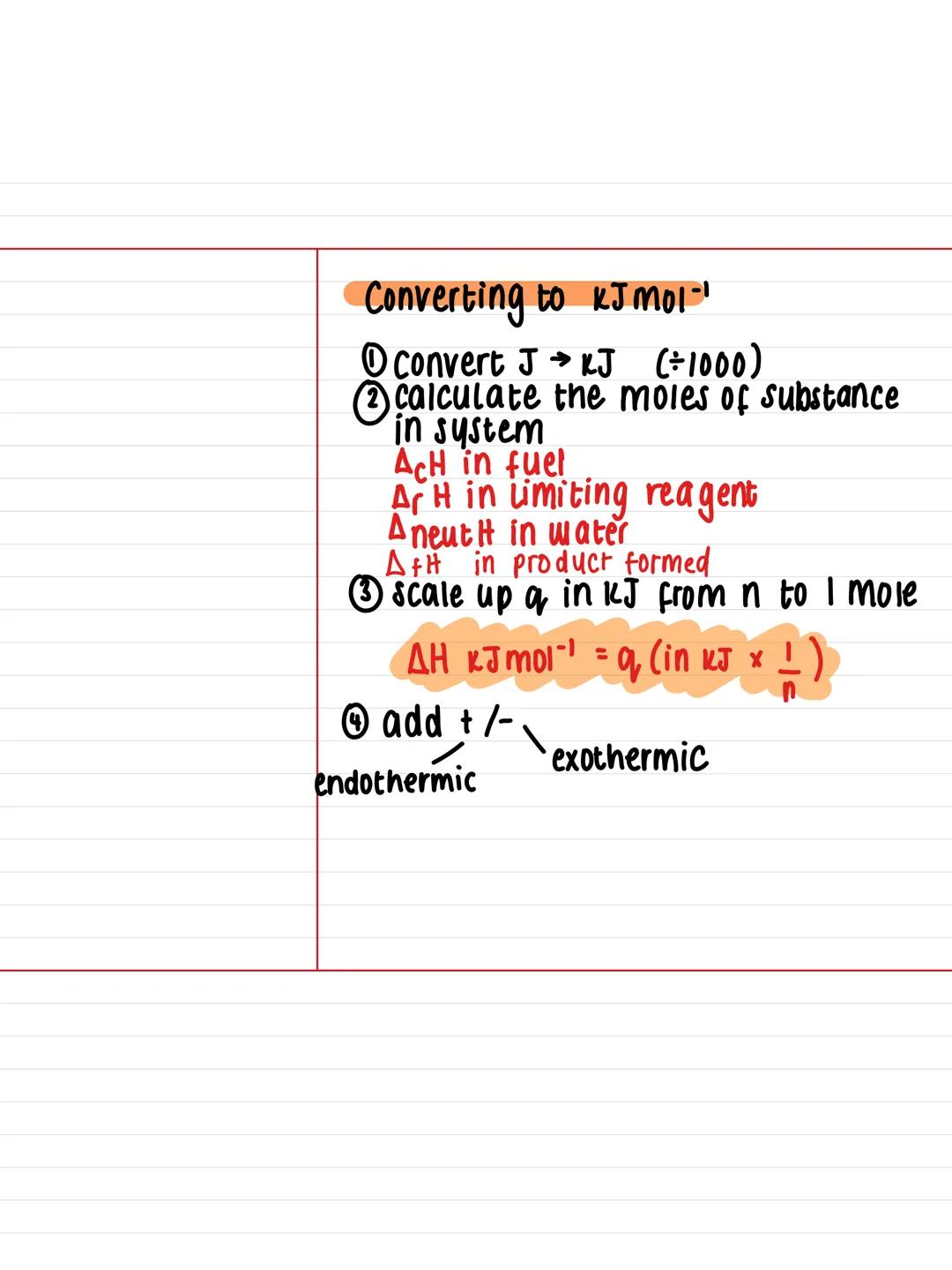 9.2-Measuring Enthalpy Changes (Lesson 1)
key facts:
Notes:
Calculate heat energy, g, in Joules
transferred into or out of material,
q = МСД