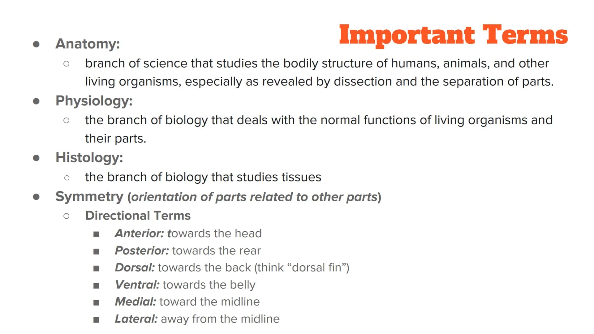 <p><strong>Anatomy and Physiology of Organ Systems</strong></p>
<p>Anatomy: The branch of science that studies the bodily structure of human