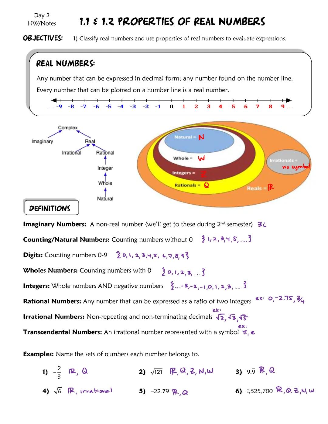 Properties of Real Numbers