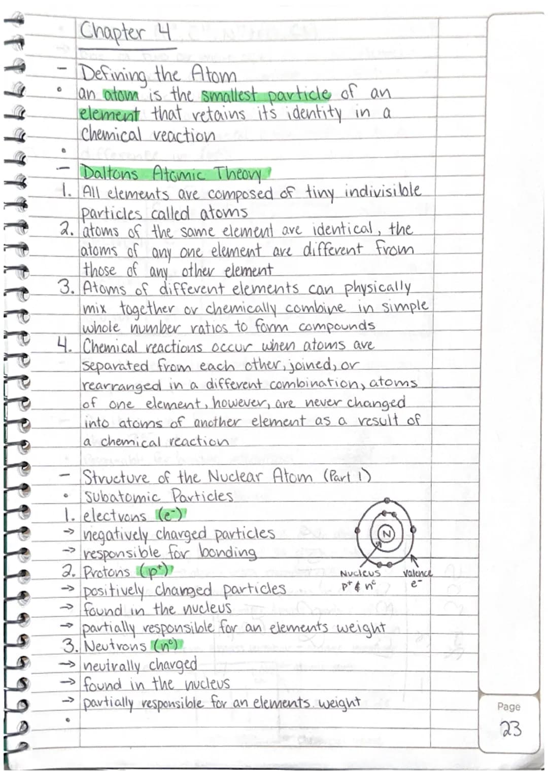 -
Daltons Atomic Theory?
1. All elements are composed of tiny indivisible.
particles called atoms.
2. atoms of the same element are identica