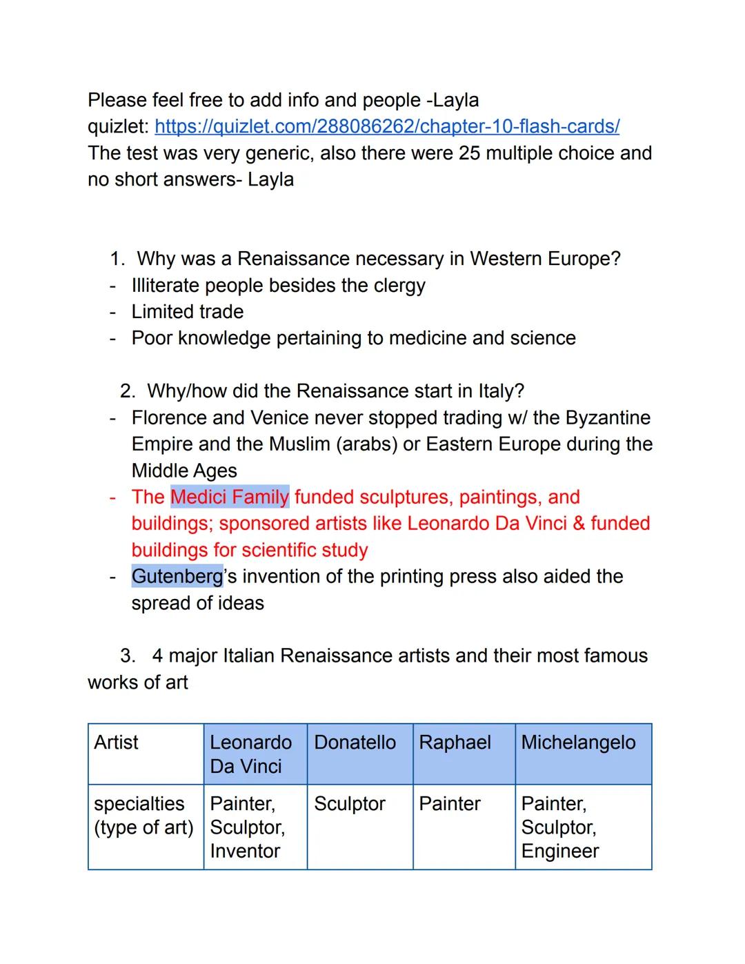 Please feel free to add info and people -Layla
quizlet:
https://quizlet.com/288086262/chapter-10-flash-cards/
The test was very generic, als