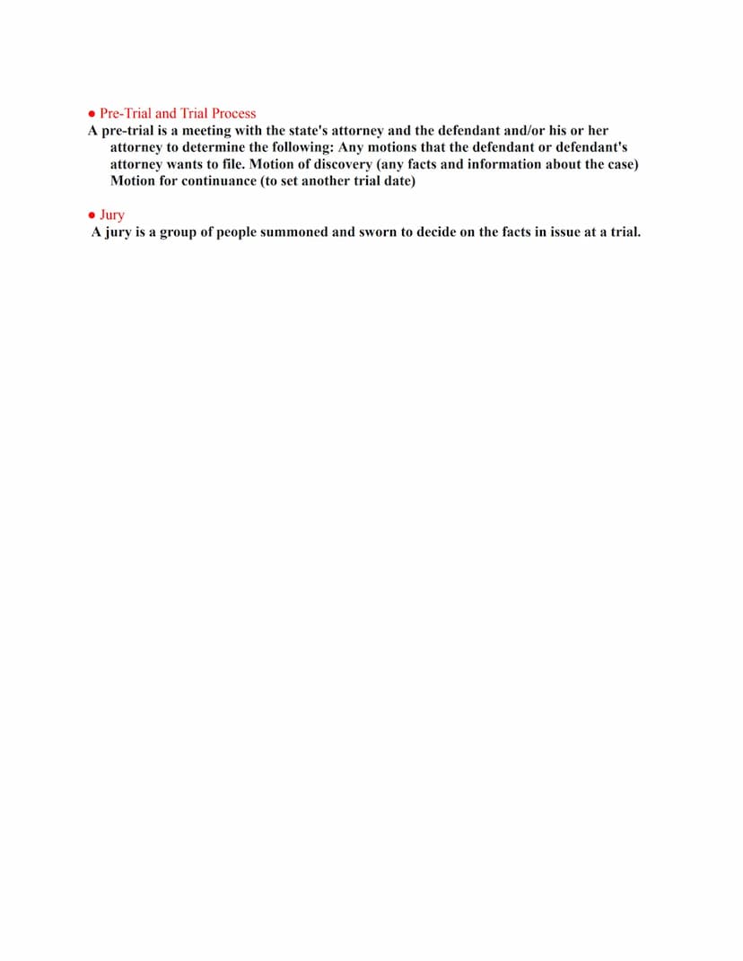 Principles of Criminal
Justice Test #2 Study Guide
• Components of a Criminal Act
three elements. the act or conduct ("actus reus"); second,