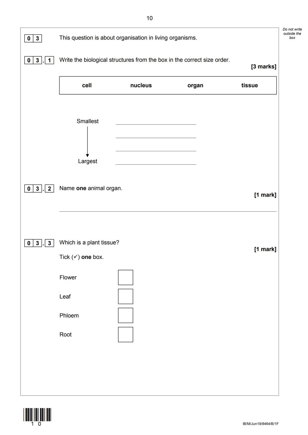 AQAZ
Please write clearly in block capitals.
Centre number
Surname
Forename(s)
Candidate signature
GCSE
COMBINED SCIENCE: TRILOGY
Foundation