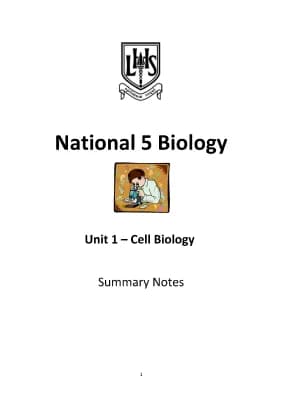 Know unit 1 biology summary notes thumbnail