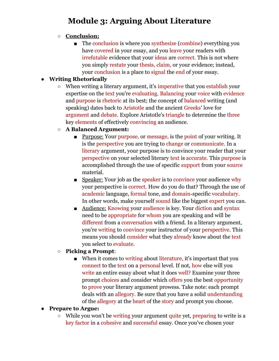 Module 3: Arguing About Literature
This module teaches you how to format, create, and polish a literary analysis essay.
03.01: Develop a Cla