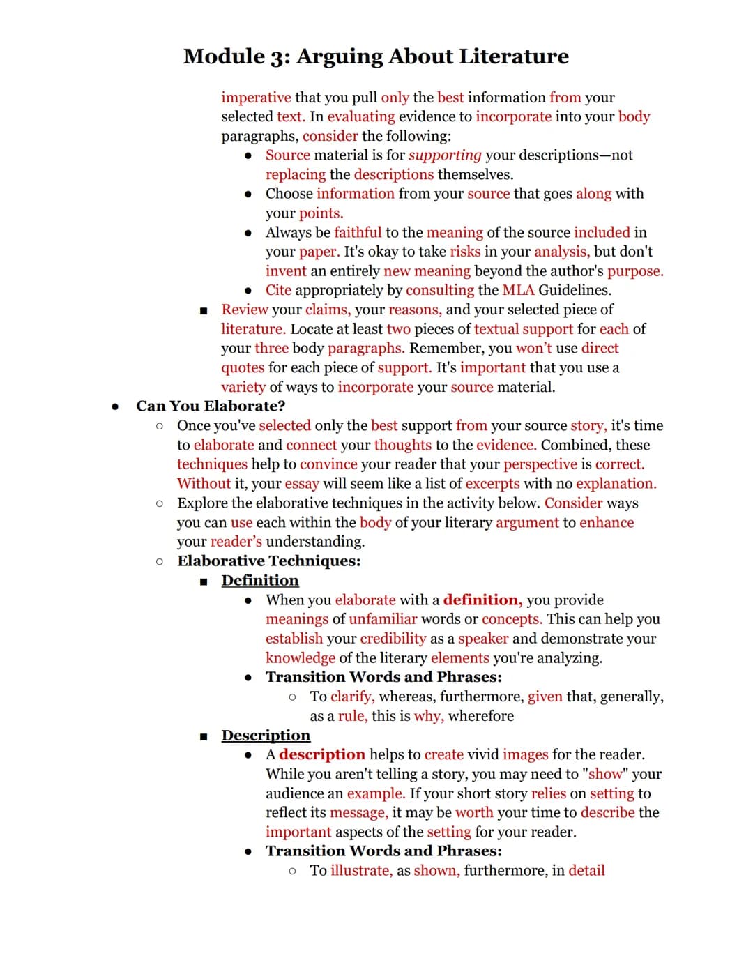 Module 3: Arguing About Literature
This module teaches you how to format, create, and polish a literary analysis essay.
03.01: Develop a Cla